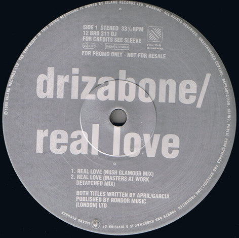 Drizabone : Real Love / Gonna Happen (2x12", Ltd, Promo)