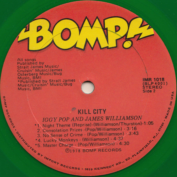 Iggy Pop & James Williamson : Kill City (LP, Album, RE, Gre)