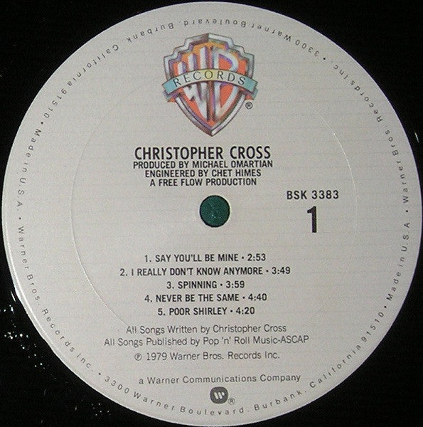 Christopher Cross : Christopher Cross (LP, Album)