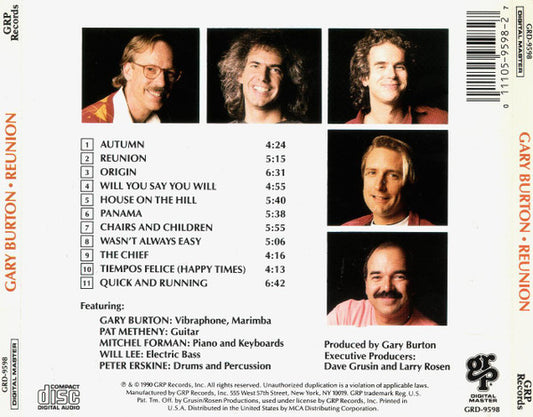 Gary Burton - Reunion vinyl record, CD (Near Mint (NM or M-)) | Lulo Records