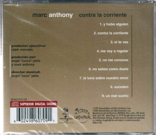 Marc Anthony : Contra La Corriente (CD, Album, RE, RM)