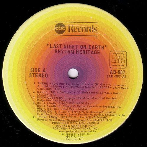 Rhythm Heritage : Last Night On Earth (LP, Album)