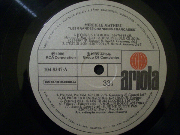 Mireille Mathieu : Les Grandes Chansons Francaises (LP, Album)