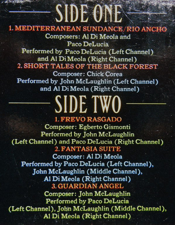 Al Di Meola / John McLaughlin / Paco De Lucía : Friday Night In San Francisco (LP, Album)
