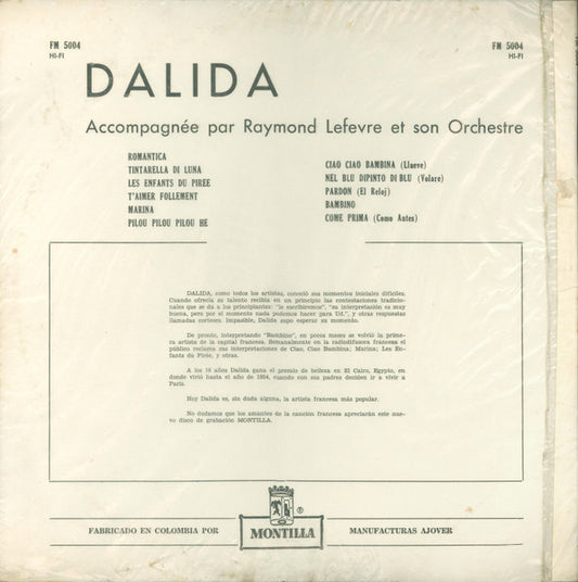Dalida Accompagnée Par Raymond Lefèvre Et Son Grand Orchestre - Les Enfants Du Pirée De La Película De Jules Dassin "Nunca En Domingo" vinyl record, LP (Very Good Plus (VG+)) | Lulo Records