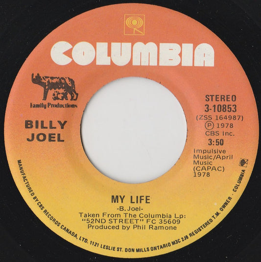 Billy Joel : My Life / 52nd Street (7", Single)