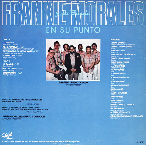 Frankie Morales Y La Banda : En Su Punto (LP, Album)