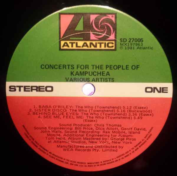 Various : Concerts For The People Of Kampuchea (2xLP, Comp)