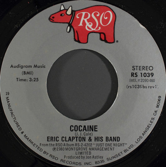 Eric Clapton And His Band : Tulsa Time / Cocaine  (7", Single, 19)
