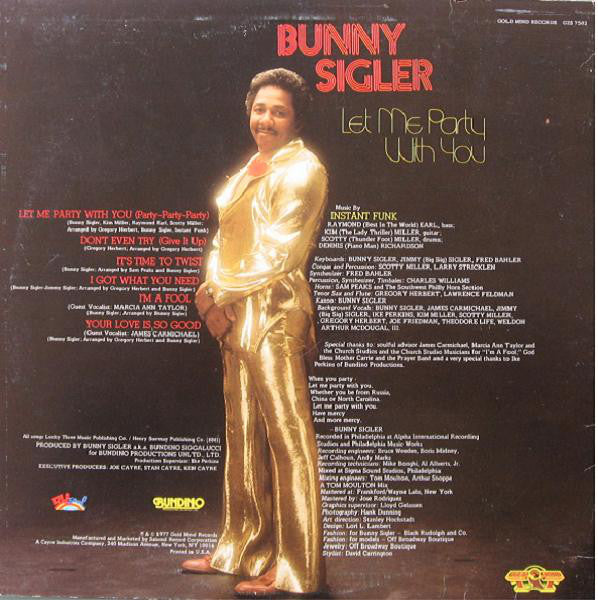 Bunny Sigler : Let Me Party With You (LP, Album)