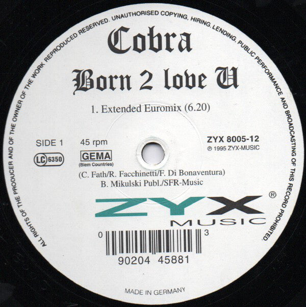 Cobra : Born 2 Love U (12")