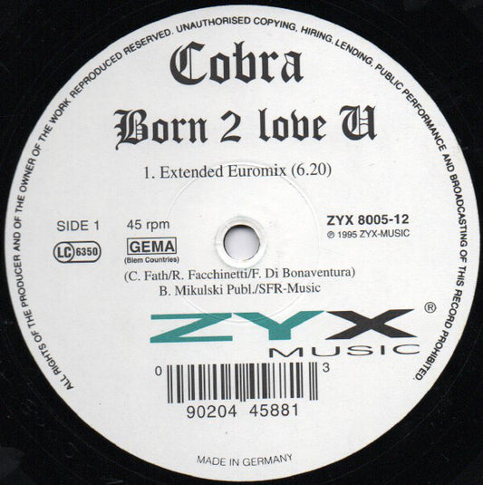 Cobra : Born 2 Love U (12")