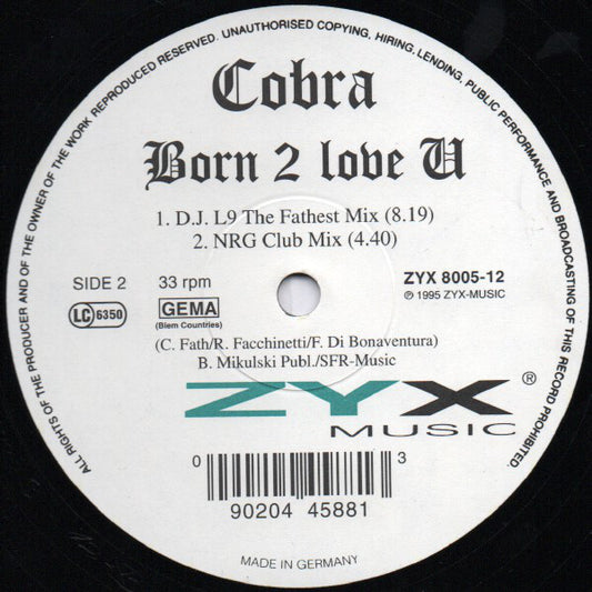 Cobra - Born 2 Love U vinyl record, 12" (Near Mint (NM or M-)) | Lulo Records