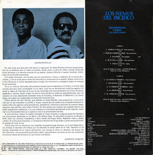 Los Nemus Del Pacifico Con Alexis Murillo : Son Montuno Y Salsa (LP, Album)