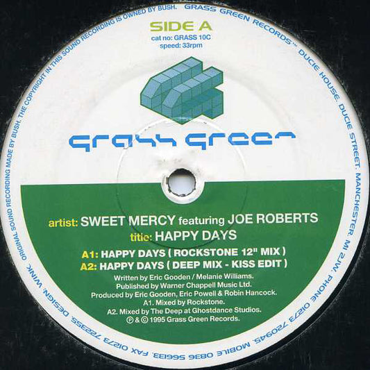 Sweet Mercy Featuring Joe Roberts - Happy Days vinyl record, 12" (Very Good Plus (VG+)) | Lulo Records