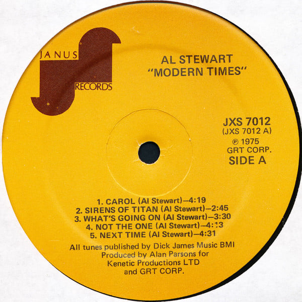 Al Stewart : Modern Times (LP, Album, GRT)