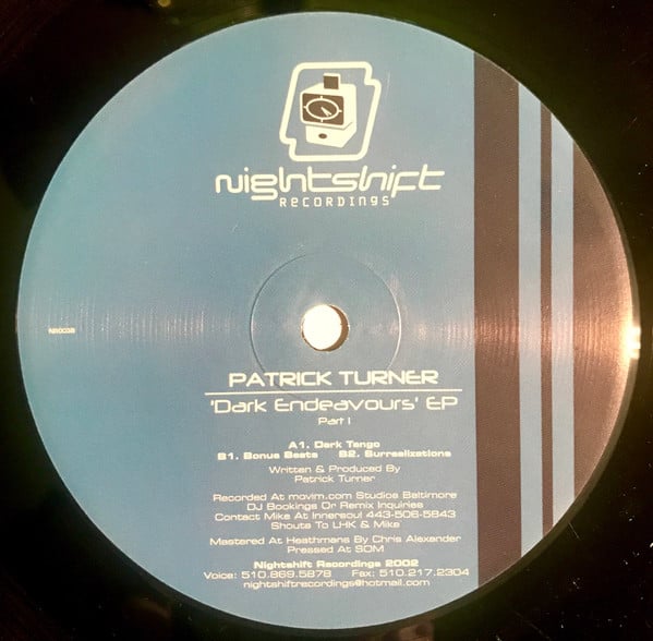 Patrick Turner : Dark Endeavours EP (Part 1) (12", EP)