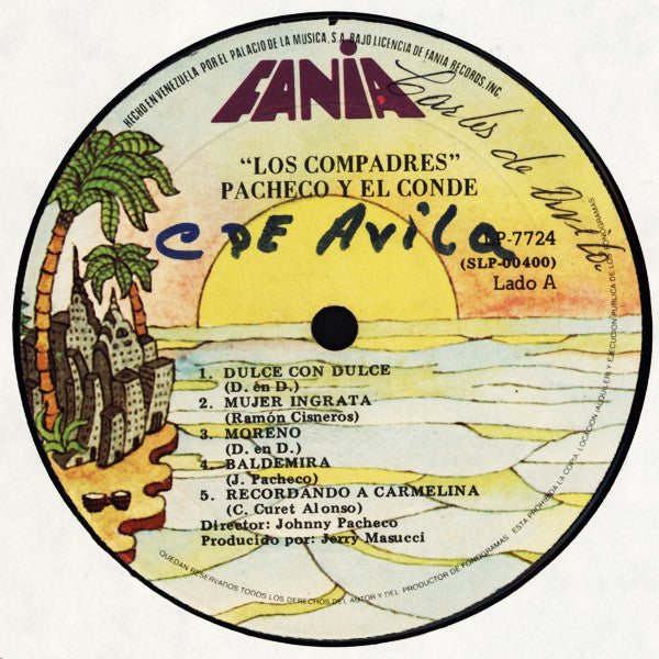 Johnny Pacheco Y El Conde (2) : Los Compadres (LP, Album, Mono, RE)