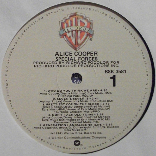 Alice Cooper (2) : Special Forces (LP, Album)
