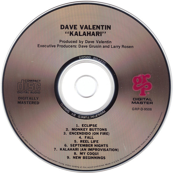 Dave Valentin : Kalahari (CD, Album, RE)