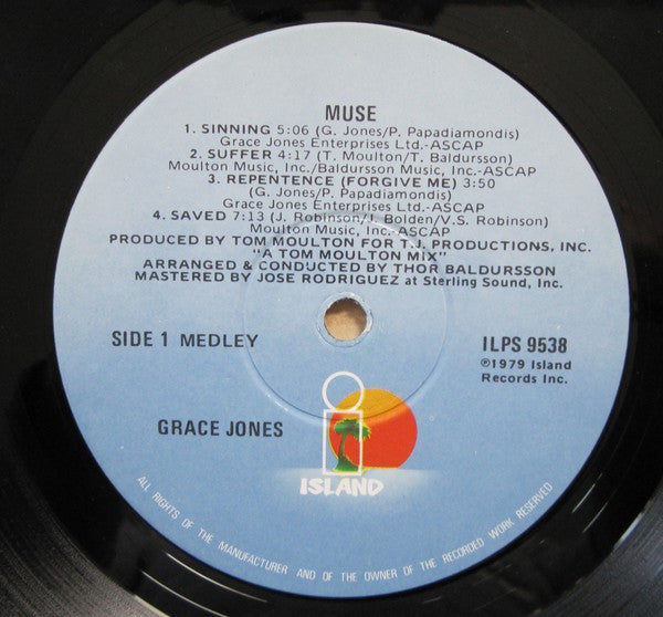 Grace Jones : Muse (LP, Album, P/Mixed, Win)