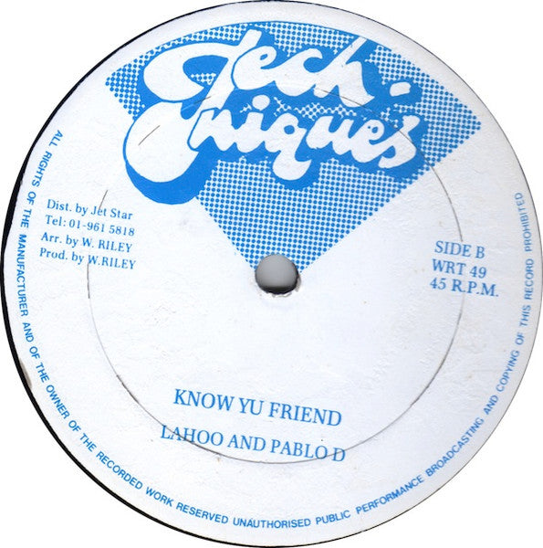 Johnny P / Lahoo And Pablo D : Ital Jockey / Know Yu Friend (12")