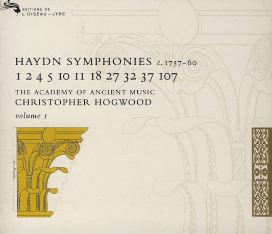 Joseph Haydn - The Academy Of Ancient Music, Christopher Hogwood : Symphonies c. 1757-60 / 1 2 4 5 10 11 18 27 32 37 107 / Volume 1 (3xCD, Album + Box, Sli)