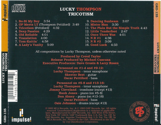 Lucky Thompson - Tricotism vinyl record, CD (Mint (M)) | Lulo Records