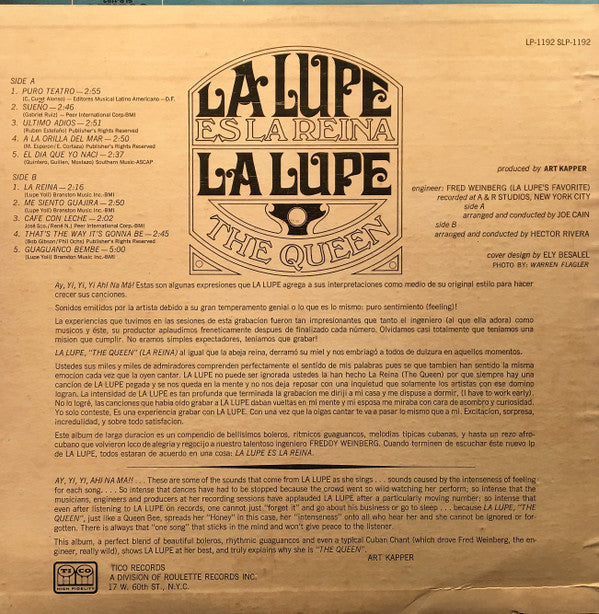 La Lupe : La Lupe Es La Reina / La Lupe The Queen (LP, Album, Mono)