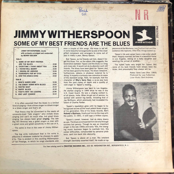 Jimmy Witherspoon : Some Of My Best Friends Are The Blues (LP, Mono)
