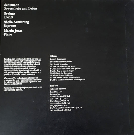 Sheila Armstrong, Martin Jones - Frauenliebe Und Leben / Lieder vinyl record, LP (Near Mint (NM or M-)) | Lulo Records