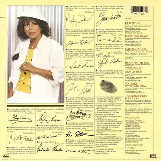 Minnie Riperton : Love Lives Forever (LP, Album, Win)