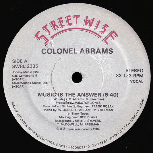 Colonel Abrams : Music Is The Answer (12")
