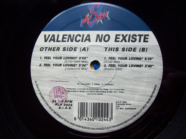 Valencia No Existe : Feel Your Loving (12")