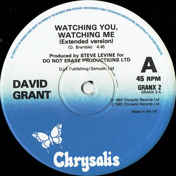 David Grant : Watching You Watching Me (Extended Version) (12", Single)
