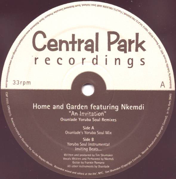 Home & Garden Featuring Nkemdi Amadiume : An Invitation (Osunlade Yoruba Soul Remixes) (12")