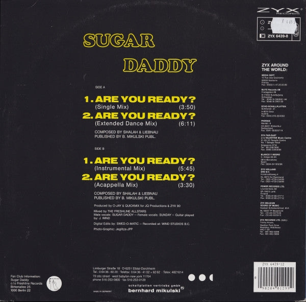 Sugar Daddy : Are You Ready? (12", Maxi)