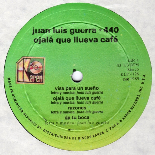 Juan Luis Guerra ● 440* : Ojalá Que Llueva Café (LP, Album)