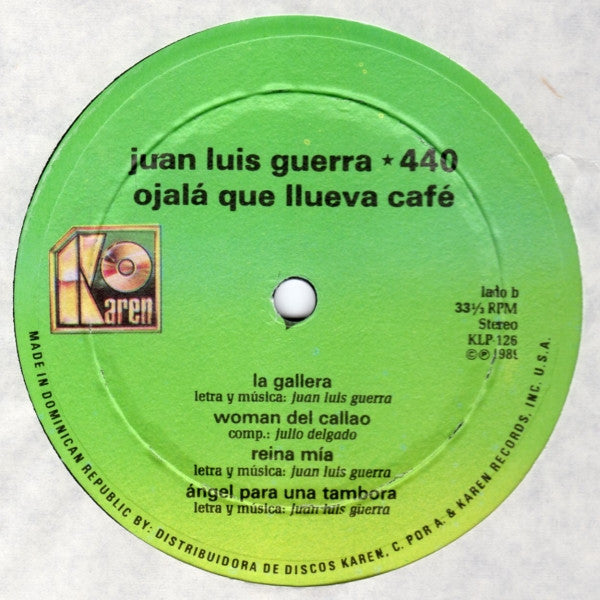 Juan Luis Guerra ● 440* : Ojalá Que Llueva Café (LP, Album)