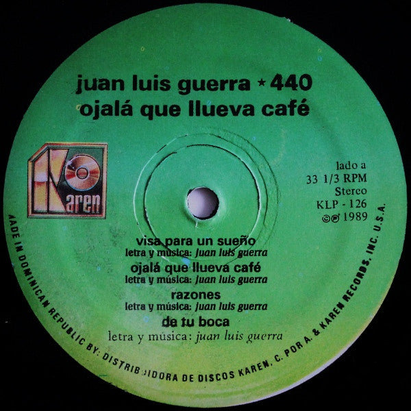 Juan Luis Guerra ● 440* : Ojalá Que Llueva Café (LP, Album)