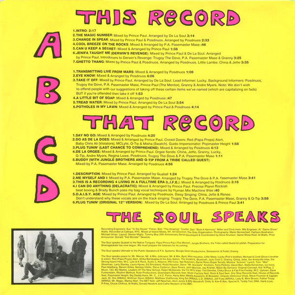 De La Soul : 3 Feet High And Rising (2xLP, Album, RE)