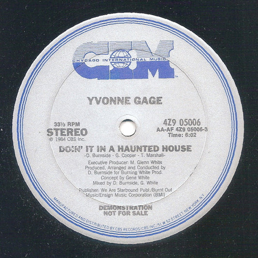 Yvonne Gage : Doin' It In A Haunted House (12", Promo)