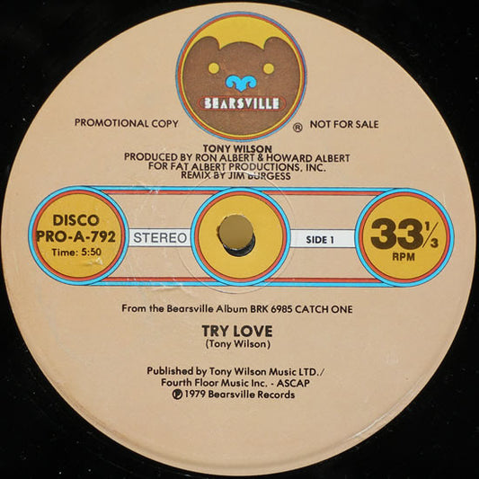 Tony Wilson (3) : Try Love (12", Promo)