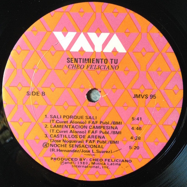 Cheo Feliciano : Sentimiento, Tú... (LP, Album)