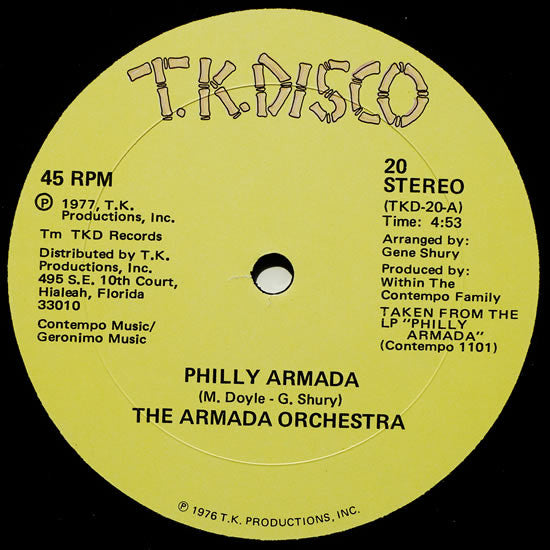 The Armada Orchestra : Philly Armada / For The Love Of Money (12")