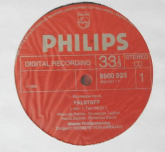 Giuseppe Verdi - Giuseppe Taddei, Rolando Panerai, Francisco Araiza, Raina Kabaivanska • Janet Perry, Christa Ludwig • Trudeliese Schmidt, Wiener Staatsopernchor, Wiener Philharmoniker, Herbert von Karajan - Falstaff vinyl record, 3xLP (Near Mint (NM or M-)) | Lulo Records