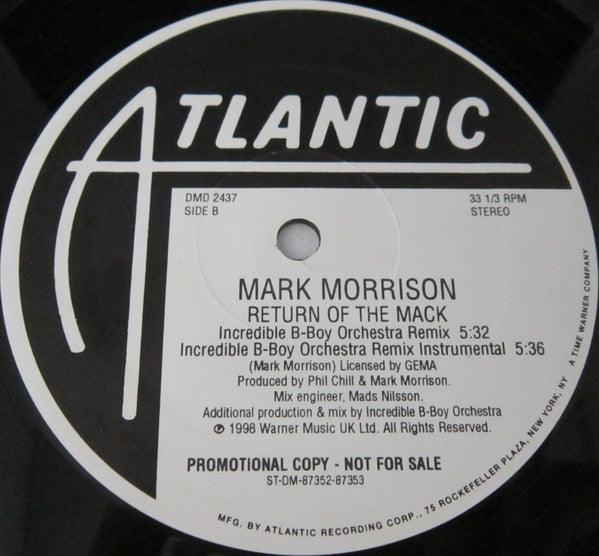 Mark Morrison : Moan & Groan/Return Of The Mack (12", Promo)