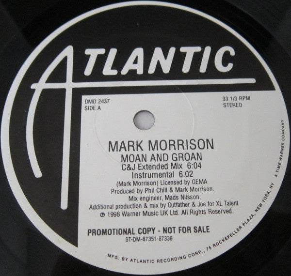 Mark Morrison : Moan & Groan/Return Of The Mack (12", Promo)