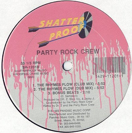 Party Rock Crew : The Rhymes Flow (12")