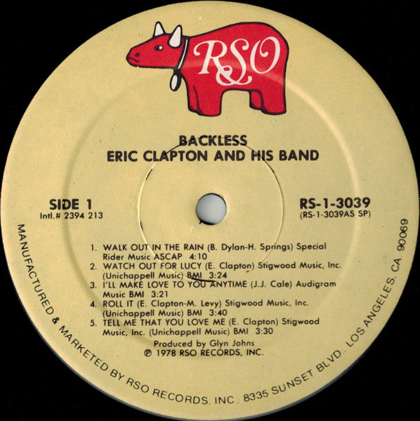 Eric Clapton : Backless (LP, Album, Spe)